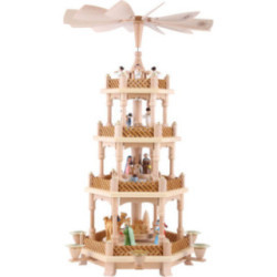 4-stöckige Pyramide Christi Geburt bunt - 54 cm