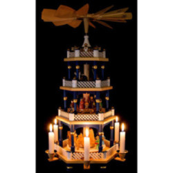 4-Tier Pyramid - Nativity Scene Blue - 54 cm / 21 inch