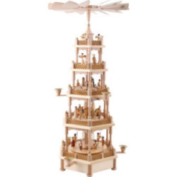 5-stöckige Pyramide Christi Geburt natur - 70 cm