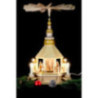 1-Tier Pyramid - Church of Seiffen, Natural Wood - 52 cm / 20.5 inch