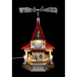 2-Tier Adventhouse Electrically Driven Nativity Scene by Richard Glässer- 53 cm / 21 inch