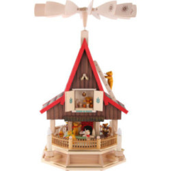 2-Tier Adventhouse Teddybears Electrically Driven by Richard Glässer- 53 cm / 21 inch