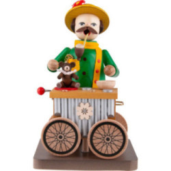 Räuchermännchen Leierkastenmann mit Spielwerk - 17 cm