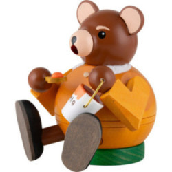 Räuchermännchen Bär sitzend - Kugelrauchfigur - 13 cm