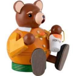 Räuchermännchen Bär sitzend - Kugelrauchfigur - 13 cm