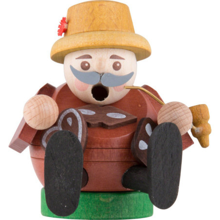 Räuchermännchen mini sitzend - Pfefferkuchenverkäufer - 8 cm