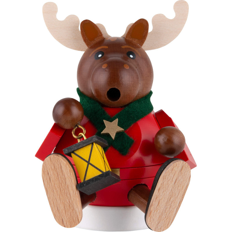 Räuchermännchen mini sitzend - Elch - 8 cm