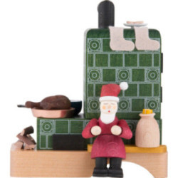 Smoking Stove with Santa - 13 cm / 5.1 inch