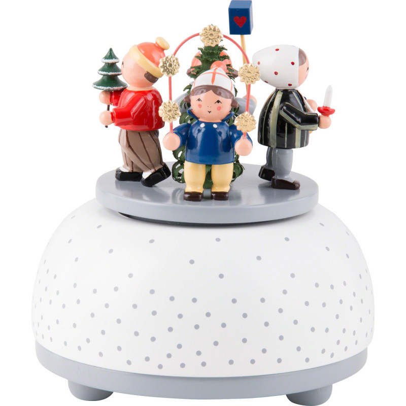 Music Box Children in Winter - 12 cm / 5 inch