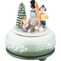 Spieldose Winterfreuden Ski - 14 cm