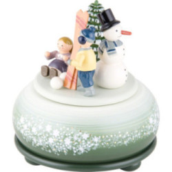 Spieldose Winterfreuden Ski - 14 cm