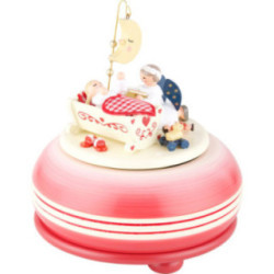 Spieldose "Gute Nacht" rot - 15 cm