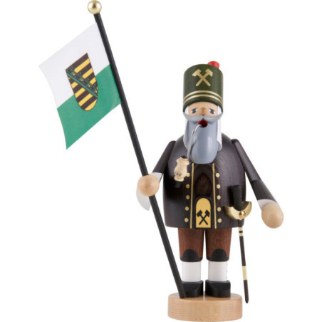 Räuchermännchen Bergmann mit Fahne - 20 cm