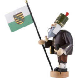 Räuchermännchen Bergmann mit Fahne - 20 cm