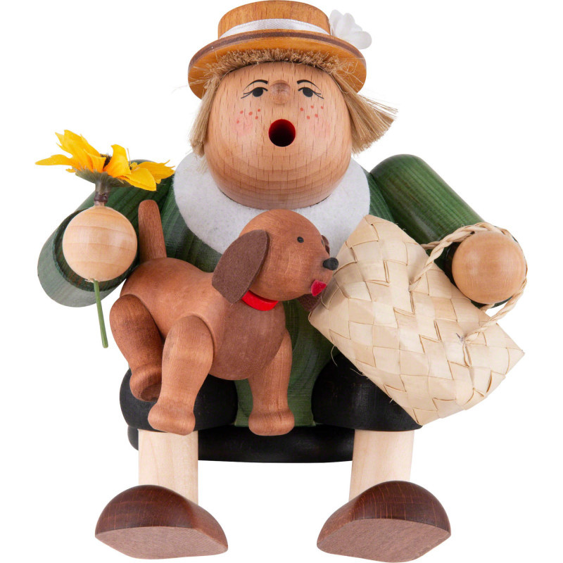 Räuchermännchen Kantenhocker Hundefreundin - 16 cm
