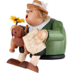 Räuchermännchen Kantenhocker Hundefreundin - 16 cm