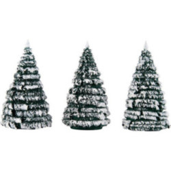 Frosted Trees - Green-White - 3 pieces - 8 cm / 3.1 inch