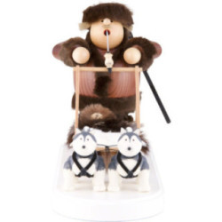 Räuchermännchen Eskimo mit Hundeschlitten - 21 cm