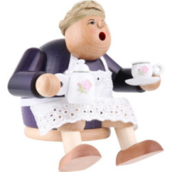 Räuchermännchen Kaffeesächsin - Kantenhocker - 14 cm