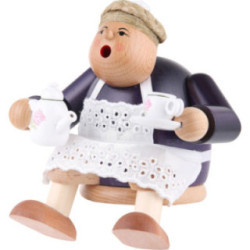 Räuchermännchen Kaffeesächsin - Kantenhocker - 14 cm