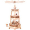 3-Tier Pyramid - Nativity Scene Natural Wood - 42 cm /16.5 inch