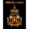 3-Tier Pyramid - Nativity Scene Natural Wood - 42 cm /16.5 inch