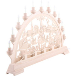 Schwibbogen Weihnachtsmarkt mit Pyramide 65x40 cm