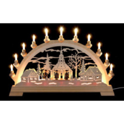 Candle Arch - Seiffen Church with Carolers - 65x40 cm / 26x16 inch