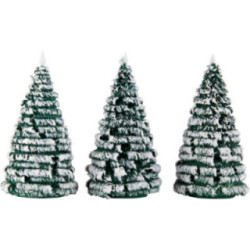 Raureifbäume grün-weiß, 3-teilig - 10 cm