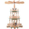 3-stöckige Pyramide Heiligabend naturfarben - 48 cm