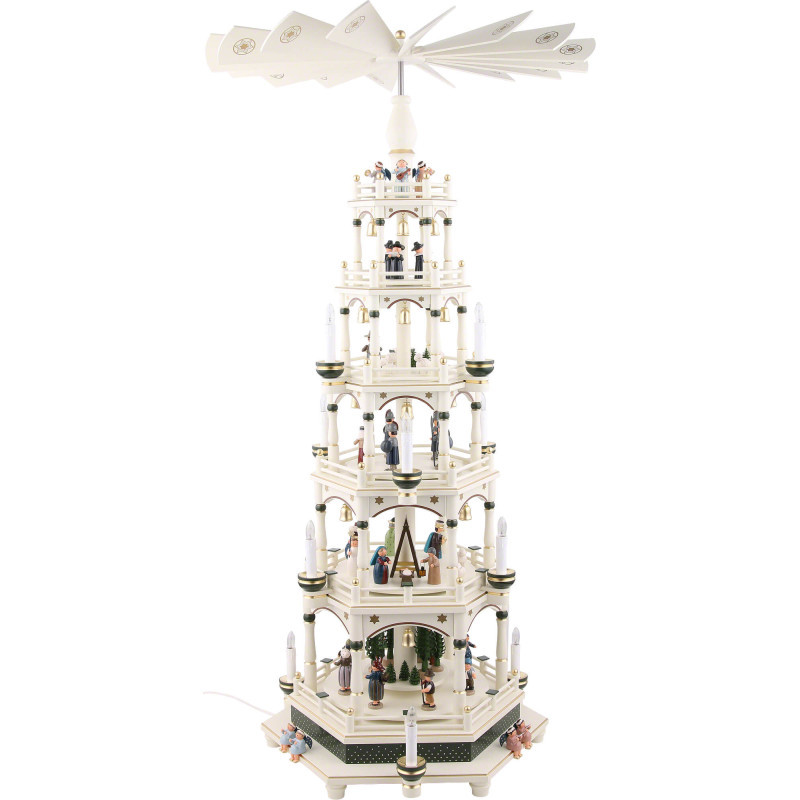 6-Tier Pyramid - White-Green, Electric - 106 cm / 41.7inch - 220V Motor