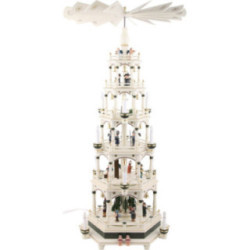 6-Tier Pyramid - White-Green, Electric - 106 cm / 41.7inch - 220V Motor