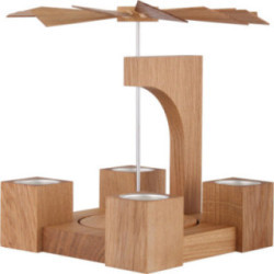 1-stöckige Pyramide Eiche natur modern ohne Bestückung - 24 cm