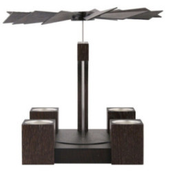 1-stöckige Pyramide Mooreiche modern ohne Bestückung - 24 cm