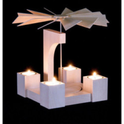 1-stöckige Pyramide Eiche weiß modern ohne Bestückung - 24 cm