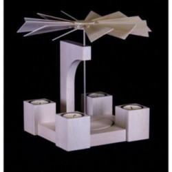 1-stöckige Pyramide Eiche weiß modern ohne Bestückung - 24 cm