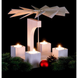 1-stöckige Pyramide Eiche weiß modern ohne Bestückung - 24 cm