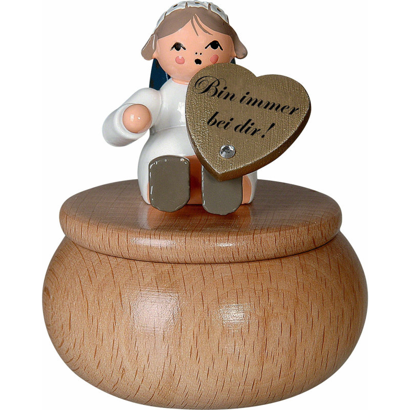 Schutzengel mit Dose "Bin immer bei Dir" - 6 cm