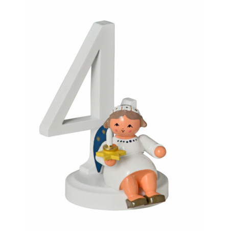 Number "4" with Angel - 7 cm / 2.8 inch