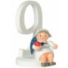 Number "9" with Angel - 7 cm / 2.8 inch