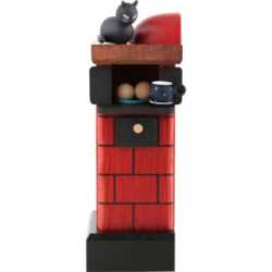 Räuchermännchen Kachelofen rauchend rot - 20 cm