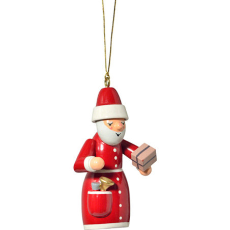 Christbaumschmuck "Weihnachtsmann mit Geschenk" - 7 cm
