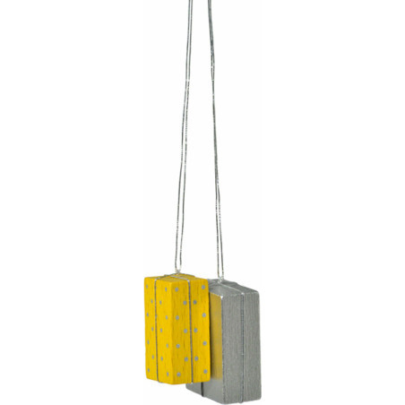 Tree Ornament - "Presents Yellow/Silver" - 4 cm / 1.6 inch