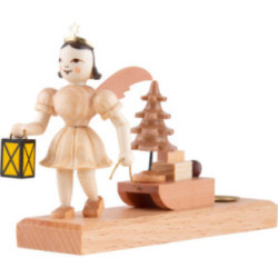 Kurzrockengel mit Schlitten, natur - 6,6 cm