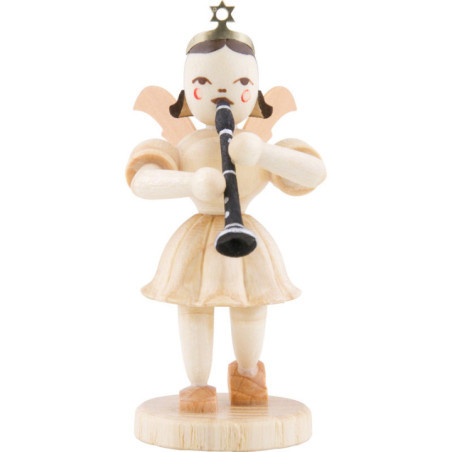 Angel Short Skirt with Clarinet, Natural - 6,6 cm / 2.6 inch