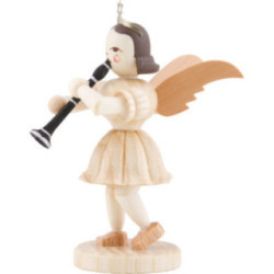 Angel Short Skirt with Clarinet, Natural - 6,6 cm / 2.6 inch