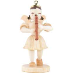 Kurzrockengel mit Blockflöte, natur - 6,6 cm