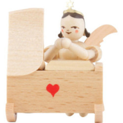 Angel Short Skirt Natural, Cradle and Kneeling Angel - 6,6 cm / 2.6 inch