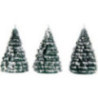 Frosted Trees - Green-White - 3 pieces - 6 cm / 2.4 inch