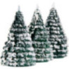 Frosted Trees - Green-White - 3 pieces - 6 cm / 2.4 inch